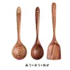 Espátula coladora de madera estilo japonés cuchara de sopa cuchara de madera para el hogar cocina mango largo espátula de madera grande antiadherente