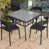 Mesas y Sillas de Exterior para Patio, Ocio al Aire Libre, Terraza Abierta, Sillas Engrosadas, Mesa de Comedor, Mesa de Café para Balcón, Mesa Redonda, Impermeable