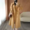 Outono e Inverno 2026 Novo Estilo Casaco Dupla Face de Caxemira para Mulheres, Comprimento Médio Solto Elegante Casaco de Lã Dupla Face com Botões Duplos para Mulheres