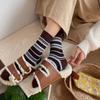 Calcetines Maillard Pile con Puntadas Peludas Rayas Algodón para Mujer Retro Otoño e Invierno Cálidos Absorbentes de Sudor de Media Pantorrilla