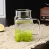 Vaso de vidrio cuadrado para pajilla, vaso para jugo de limón, vaso de vidrio de gran capacidad con asa, vaso de vidrio transparente de borosilicato alto con tapa