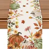 Nuevo Camino de Mesa de Otoño con Estampado de Hoja de Arce y Calabaza Manteles para Mesa de Comedor Sala de Estar Mesa de Café Cocina Mesa de Comedor Decoración de Gabinete de Entrada