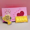 Día de la Diosa Rosa Dorada Tarjeta de Felicitación de Feliz Cumpleaños 520 Regalo Feliz Boda Año del Caballo 2026 Tarjeta de Felicitación de Billete de Oro
