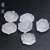 Colgante de Calcedonia Blanca Natural con Patrón de Nube Cerradura Ruyi Ágata Candado de Paz Joyería de Jade Suministro para Transmisión en Vivo