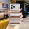 O Macaron Mais Vendido da América do Norte com Listras Coloridas Capa de Celular Amigável à Pele para iPhone 17 Capa de Silicone Líquido para Apple 18Pro