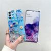 Acuarela artística para funda de móvil Samsung S25 Note20, taladro de luz azul, funda protectora de goma suave para iPhone 16 A53