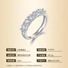 Anillo de plata S925 del Sudeste Asiático transfronterizo para mujer, anillos apilables de moissanita brillantes de alta gama, anillos de boda en capas de moissanita en stock