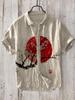 2024 Verano Transfronterizo Verano Estilo Chino Estampado Digital Manga Corta Camisa de Hombre Casual Combinable Sencilla Combinable
