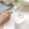 S925 Sterling Silver Estilo Coreano Moda Simples Linha Dupla Anel de Abertura Minimalista All-match Anel Anel para Crianças e Mulheres