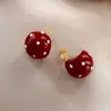 Pendientes Ankora de Lunares Rojos para Mujer 2025 Nuevo Diseño de Nicho Pendientes de Alta Gama con Esmalte Goteado