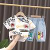 Roupas infantis terno de verão para meninos roupas de verão de manga curta para crianças 1-5 anos de idade bebê 3 bonito moda cool meninos roupas de verão