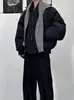 Chaqueta de Moda de Diseño Acolchada de Algodón para Hombre Costuras Invierno Cuello Chaqueta Acolchada de Algodón Suelta Moderna Corta Top Combinable para Hombre