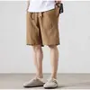 Shorts casuales para hombre, nueva colección verano 2026, ligeros, color liso, pierna recta, de longitud media, estilo americano, modernos, corte holgado, shorts de cinco puntos