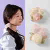 Diadema de Malla Versátil y Suave Estilo Coreano Flor de Rosa Goma para el Cabello Accesorio de Moda para el Cabello Banda para el Cabello Ins Coreana