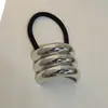 Elástico de Cabelo com Fivela Metálica para Rabo de Cavalo Feminino, Estilo Estrela da Moda Coreana, Corda de Cabelo para Rabo de Cavalo, Elástico de Cabelo em Arco Semi-Circular, Estilo Europeu e Americano