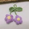 Colgante de Flor de Ganchillo, Flor Pequeña de Cinco Pétalos Tejida a Mano DIY para Ropa, Bolsas, Llaveros