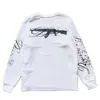 Moda Otoñal Hombres y Mujeres Calle Tendencia Retro Estampado Cuello Redondo Sudadera Camiseta de Manga Larga Y2K Ropa Transfronteriza Europea y Americana