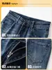 Jeans azul vintage de alta qualidade para homens, corte reto solto, estilo primavera e outono, novo modelo outono e inverno 2026, calça para homens de meia-idade