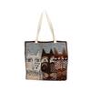 Otoño e Invierno Nuevo Bolso de Tela de Gatos Bolso de Hombro Horizontal Mochila Escolar para Mujer Bolso de Mano de Gato Bolso de Tela