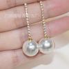 Moda Elegante Pendientes de Perla Blanca Australiana Pendientes Largos con Borla Pendientes de Perla Madre Pendientes Suministro para Mujer Venta al por Mayor