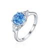 S925 prata esterlina 2ct chama flor de gelo corte em forma de coração anel de amor de alta qualidade de luxo colorido tesouro 8 * 8 alto carbono diamante anel feminino