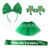 Festival Irlandés St. Accesorios para el Día de San Patricio Diadema Accesorio para el Cabello Falda de Tul Correa para el Hombro Irlandesa Set de Aretes de Trébol