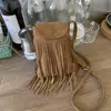 Bolsas de Nicho Transfronterizas para Mujer 2025 Nuevo Verano Vintage Mate Bolso Cruzado Estilo Coreano Más Vendido Ins Bolso con Borlas