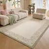 Alfombra de sala de estar pastoral estilo francés, alfombra de noche con encaje floral vintage para dormitorio, alfombra grande antideslizante para mesa de café en casa