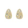 Pendientes de plata S925 con forma de gota de agua, con diamantes de Corea del Sur, perlas y temperamento fresco y combinable, con personalidad de celebridades de Internet para mujer