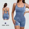 20 Cores Europeu e Americano Primavera e Verão Nude Macacão de Alça Yoga Feminino Macacão Esportivo de Fitness de Alta Intensidade
