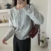 Suéter Pequeno Perfume de Luxo Leve, Cardigan de Tricô Exquisito, Jaqueta Top de Manga Longa Tendência Retro da Moda para Outono para Mulheres