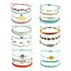 Nuevo Conjunto de Pulseras Trenzadas Arcoíris de Hilo con Cuentas de Estilo Étnico, Sencillo y Moderno, Superventas Transfronterizo Multicapa