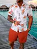 Conjunto de Camisa de Manga Corta de Moda para Hombre de Comercio Exterior Más Vendido Transfronterizo, Conjunto de Pantalones Cortos Deportivos Casuales con Estampado 3D