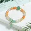 Pulseira de Jade Seda Dourada Natural de Xinjiang para Mulheres Jade Tianshan Pulseira de Círculo Único de Bambu Pulseira de Jade de Contas Tipo Antigo Atacado