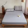 2026 Nuevo Algodón Puro Hilo Teñido Algodón Lavado Artículo Individual Sábana Ajustable Sábana Ajustable Individual Funda de Almohada Juego de Tres Piezas
