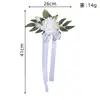 Flores artificiales de rosa para espejo retrovisor de coche de bodas, decoración de cinta para convoy de bodas, flores para coche en rosa champán, morado taro y borgoña