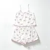 Conjunto nuevo estilo estampado, con lindos estampados de cerezas, colores lisos y un cómodo conjunto de pijama tipo camisola adornado con un lazo para estar en casa.