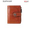 Cartera con Cremallera Antirrobo RFID Popular Transfronteriza con Múltiples Ranuras para Tarjetas y Broche, Cartera Corta de Moda Europea y Americana para Mujer