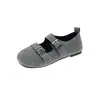 Zapatos casuales de una sola tira transpirables para mujer, nuevos zapatos de gamuza para mujer primavera 2026, mocasines poco profundos de punta redonda