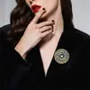 Broche Girassol Retrô Liga Feminina Roupas Decorativas Corsage Inlaid com Strass Pino Fixo Acessórios Atmosféricos