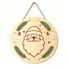 Nuevos suministros para celebración navideña transfronteriza, colgantes navideños de madera creativos, adornos redondos para muebles, decoraciones navideñas en stock