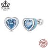 Efule Pendientes de Moda Europeos y Americanos Más Vendidos de Plata de Ley s925 Forma de Corazón Simple Forma de Corazón Circona Forma de Gota de Aceite Pendientes Pendientes