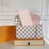Moda Europeia e Americana Bolsa Feminina Bolsa de Ombro Versátil para Senhoras Bolsa Transversal Bolsa de Mão Bolsa de Corrente Conjunto de Três Peças em Couro Genuíno com Embalagem