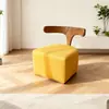 Silla de Ocio de Madera Maciza con Respaldo de Tela, Diseño Nórdico Moderno, Simple, Creativo, Estilo Mediados de Siglo, Taburete para Sentarse, Taburete para Cambiar Zapatos