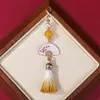 Novo Fecho Lagosta 3cm Cor Degradê Pingente Leque com Franja DIY Pingente de Bolsa Chaveiro Acessório para Gola Hanfu