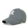 Gorra de béisbol de red fina con visera rígida para primavera y verano, gorra deportiva clásica con logo R para hombre y mujer, gorra de ocio versátil con cierre de velcro