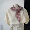 Pañuelo de Seda Vintage Estampado en Forma de Diamante para Mujer, Estilo Delgado para Primavera y Verano, Pañuelo de Cuello de Alta Gama, Elegante Pañuelo Largo para la Cabeza, Pañuelo de Cuello, Elegante Pañuelo para Cinturón