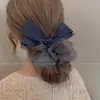 Goma para el pelo tipo scrunchie oversized de estilo coreano con múltiples capas, liga para el pelo de estilo perezoso, cuerda para coleta, accesorio para el pelo de alta gama
