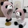 Gorro de Peluche de Panda Lindo para Padre e Hijo Otoño e Invierno Engrosado y Cálido para Circunferencia de Cabeza Grande Gorro Pulóver con Orejas de Imitación de Piel de Zorro Protección Auditiva