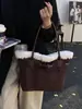 Bolso de Hombro de Moda, Bolso Cruzado, Bolso de Felpa de Cordero de Moda Casual, Bolso Pequeño Simple y Elegante, Bolso Tote Elegante de Otoño e Invierno